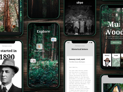 Muir Woods Experience Collection + Tutorial 3d after effects animation app design augmented reality browse cinema 4d colletion concept design system device explore forest iphone letter reel tutorial ui ux woods