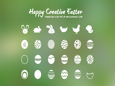 Happy Creative Easter! (Free Easter Vector Icon Set) creative design download easter free freebie holiday icon psd resource shape vector