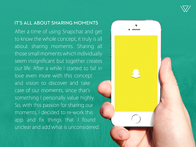 Snapchat Redesign - It's all about sharing moments app concept graphic design layout photoshop psd redesign resource snapchat ui user interface ux