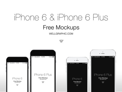 Apple iPhone 6 and iPhone 6 Plus Mockup PSD