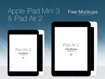 Apple iPad Mini 3 and iPad Air 2 MOCKUP PSD apple download free ipad ipad air ipad air 2 ipad mini ipad mini 3 iphone mockup