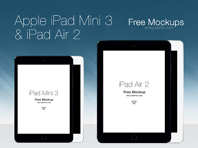 Apple iPad Mini 3 and iPad Air 2 MOCKUP PSD