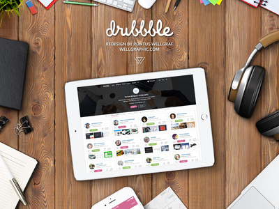 Dribbble Redesign by Pontus Wellgraf, Wellgraphic