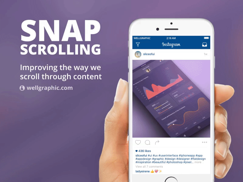 Snap Scrolling - Improving the way we scroll animation app concept content feed layout mobile motion graphic scroll ui user interface ux