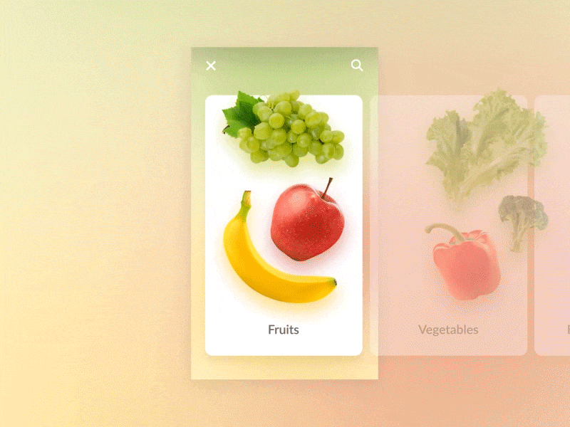Food Categories Exploration categories card groceries food interface mobileapp web userinterface ux ui