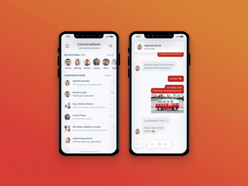 Mobile Conversating - iPhone X Chat animation chat communication conversation gif interaction interface iphonex ui ux webapp