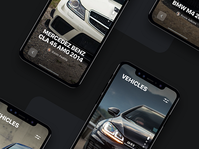 Vehicles Fullscreen Browse app browse car cover image interaction interface iphonex mockup pagination ui ux