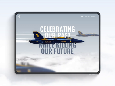 BLUE ANGELS EMISSIONS 3d airplane animation blue angels climate clouds concept environment fleet fleet week flight interface jet plane military navy travel ui usa user interface ux