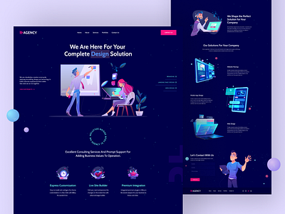 RH Agency Landing 2020 trend agency colorful creative dribbble best shot flat icon illustration landing page logo minimal trend typography ui user experience userinterface ux vector web website