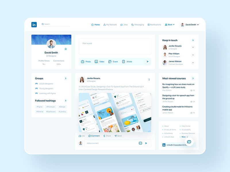 Linkedin Redesign by RH on Dribbble