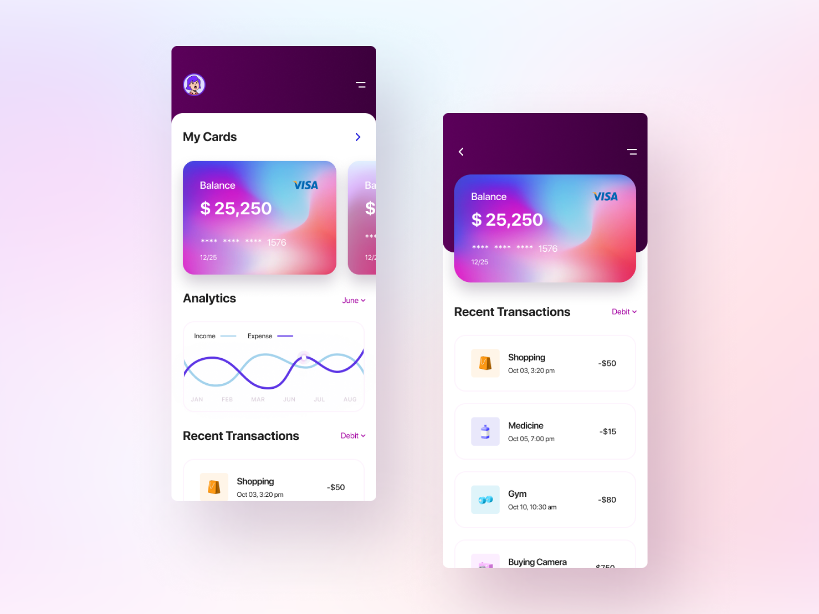 Micro-Interaction Personal Financial App TRON by RH Agency on Dribbble