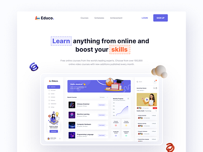 Educo - eLearning Dashboard Landing