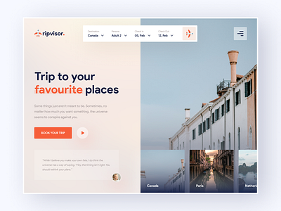 Tripvisor - Your Travel Assistant 2021 trend clean creative design flat header exploration hero section landing page logo minimal tour tourist travel travel agency trip planner ui uidesign ux vector web