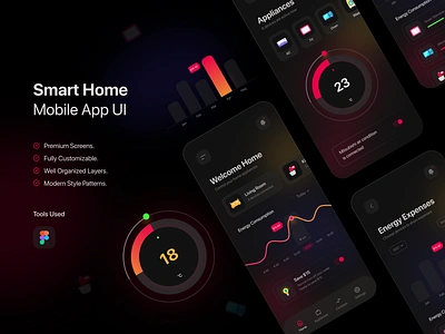 Smart Home Management App UI 🔥 app app ui creative glassmorphism home automation interface minimal mobile app remote control smart app smart device smart home smartapp smarthouse trendy ui uidesign ux