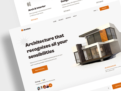 Archee v2 - An Architecture Landing Page agency architect architectural architecture creative design design agency homedecor homepage interior landingpage minimal property real estate typography ui uidesign ux web website