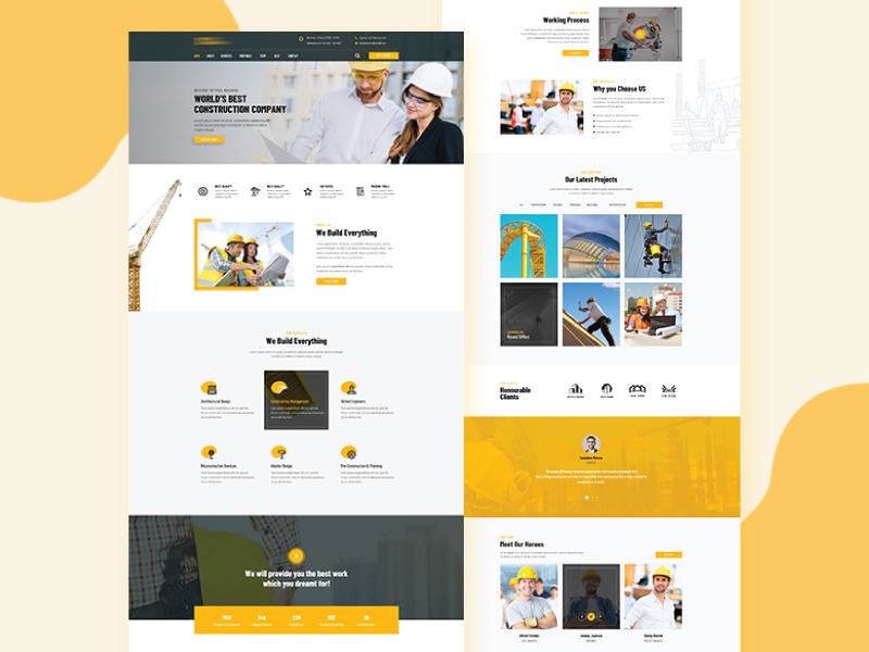 Construction Landing page by RH on Dribbble