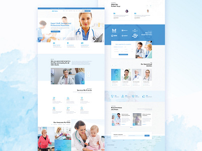 Medical Landing Page blue clinic creative doctor appointment flat health health care landing page medical minimal ui ux uidesign