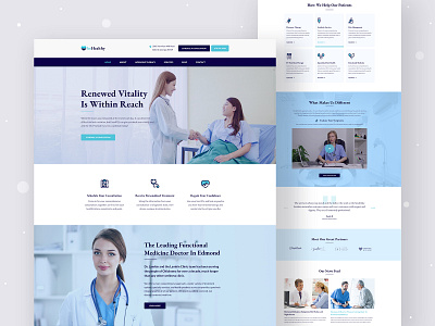 BeHealthy-Medical Website Landing page branding clean clinic design health healthcare icon logo medical minimal treatment typography ui user experience user interface ux vector web web design website