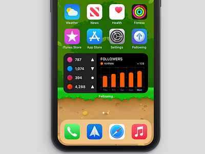 Following - Widget (iOS 14) app beta beta following icon ios ios 14 ios app iphone karma misecia reddit social media ui widget