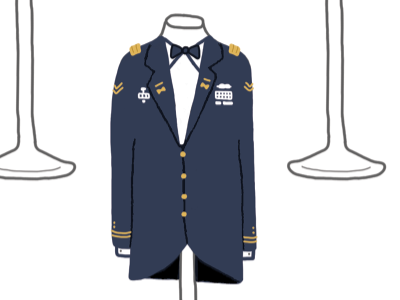 The Man Side dress dress uniform fashion illustration mannequin military