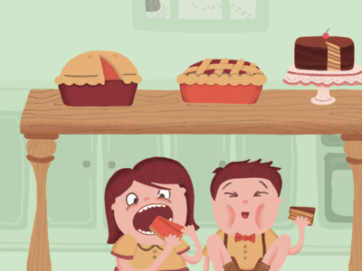 Final Illo Up! children fall holidays illustration kids pie