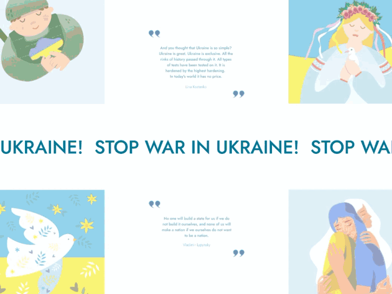 ART PROJECT: STOP WAR IN UKRAINE 2d animation animation flat art illustration motion graphics ukraine art vector vector illustration
