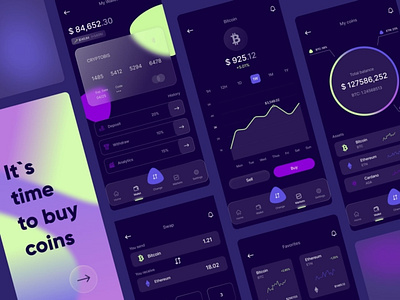 Finance App - Mobile App bitcoin btc components crypto cryptocurrency ethereum finance fintech interface mobile app mobile app design product ui ux wallet