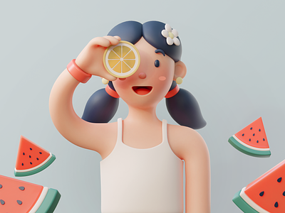 3D summer character