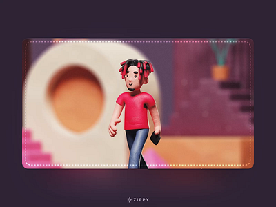 Zippy E-Wallet 3D Clay Animation 3d animation blender3d cartoon character fintech illustration motion wallet