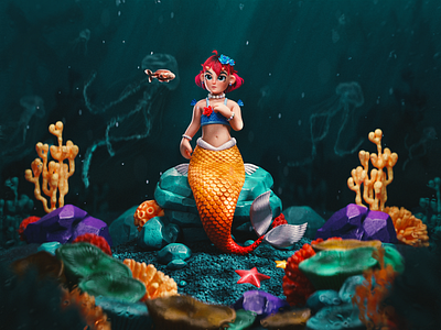 3D Underwater Character Illustration 3d 3d art blender3d cartoon cgi character illustration kash kashcgart motion graphics