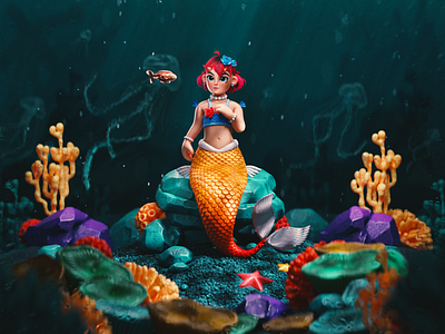 3D Underwater Character Illustration