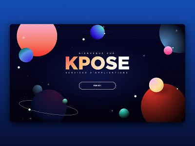 KPOSE Webdesign Accueil colorful cosmic landing design planets uidesign uxdesign