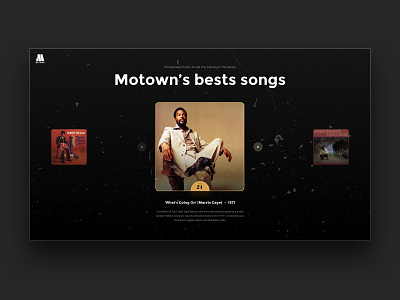 Motown's best songs - Webdesign exploration landing page motown music soul ui design ux design web web design