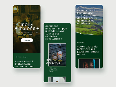 Molly Malone - Irish Pub - Responsive branding digital design ireland irishpub landing page responsive uidesign uxdesign webdesign