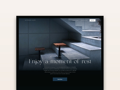 Slow life & minimalist chalet - Hero - Webdesign