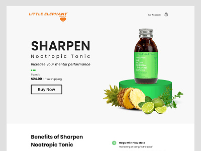 Shopify landing page design for Little Elephant Tonic byello landing page shopify tonic ui uiux