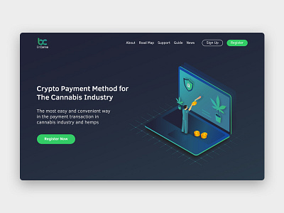 BitCanna Landing Page bitcoin cryptocurrency graphic design illustration landing page ui userinterface ux vector webdesign