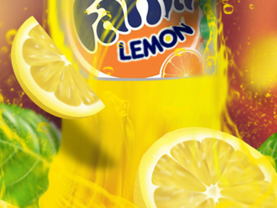 Fanta Lemon Poster brand branding clean design icon identity illustration illustrator lettering minimal mobile type typography ui web website