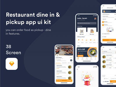 Restaurant dine in & pickup app ui kit