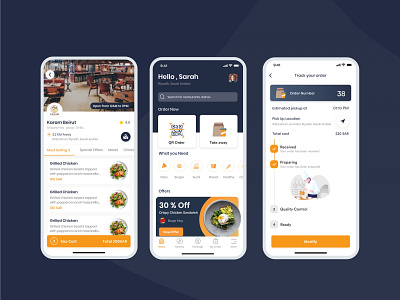 Restaurant dine in & pickup app ui kit app delivery app design dine in dinner food illustration mobile app mobile app design pickup restaurant app sketch take away ui ux vector