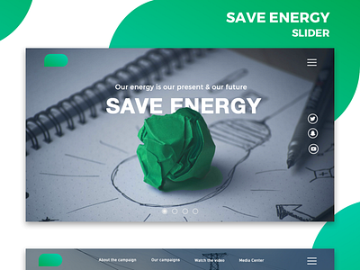 Save Energy Slider design illustration illustrator photoshop slider ux web website