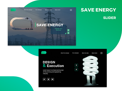 Save Energy sliders design illustration photoshop slider ux website