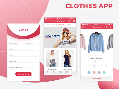 Clothes App app design mobile mobile app ui ux