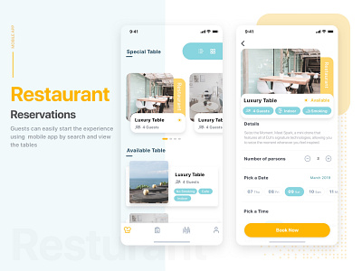 Restaurant Reservation app app booking design illustration mobile app mobile app design reservation restaurant sketch typography ui ux vector