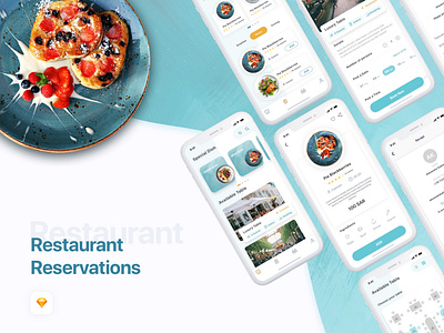 Restaurant Reservations app app booking design mobile app design reservation restaurant sketch table ui ux vector