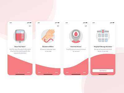 Onboarding Blood Donation app app app design application bank blood blood bank blood donantion design donation hospital illustration mobile app mobile app design onboarding track ui ux walkthroughs