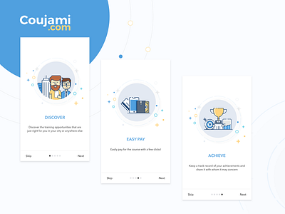 On Boarding Coujami app courses mobile app training center ui ux