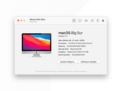 About this Mac - Big Sur Redesign app concept design macos macos big sur redesign ui ux