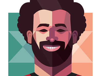 Mo Salah design egypt flat football illustration vector