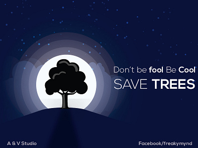 Save TREES design global graphics illustration moon night save trees warming